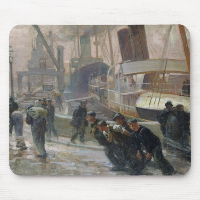 Mousepad Dockers de Liverpool em Alvorecer, 1903 (Frente)