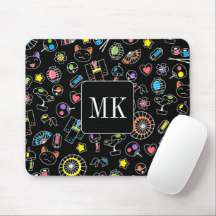 Mousepad Dodles Kawaii Japoneses em Iniciais de Monograma P