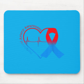 Mousepad Doença Arterial Periférica Coração Fita Azul Verme