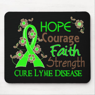 Mousepad Doença de Lyme da força 3 da fé da coragem da