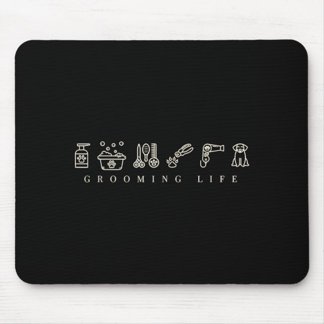 Mousepad Dog Grooming Dog Groomer Life Work Pet Groomer Ico (Frente)