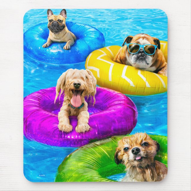 Mousepad Dog Pool Party (Frente)