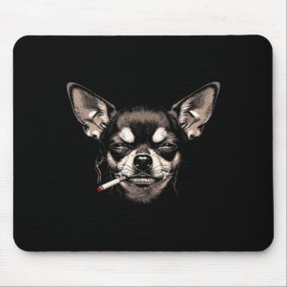 Mousepad Dog Smoking Cigarette Funny Chihuahua Meme Men Wom