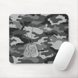 Mousepad Dog tags Militares com Impressões de Pata em Camo
