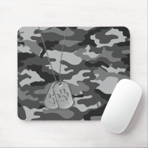 Mousepad Dog tags Militares com Impressões de Pata em Camo
