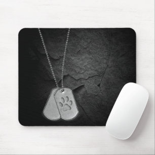 Mousepad Dog tags militares com Pawprint