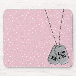 Mousepad Dog tags militares no mouse Bolinhas Pad