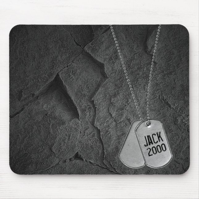 Mousepad Dog tags militares no Rock (Frente)