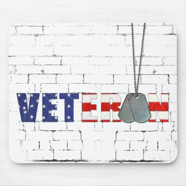 Mousepad Dog tags Veteranos em Brick (Frente)