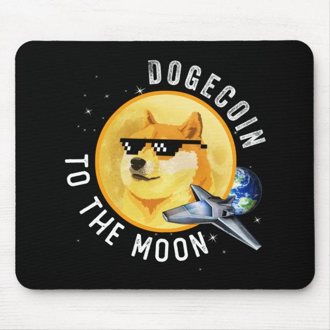 Mousepad Dogecoin Para O Memória Criptomoeda Da Lua Engraça (Frente)