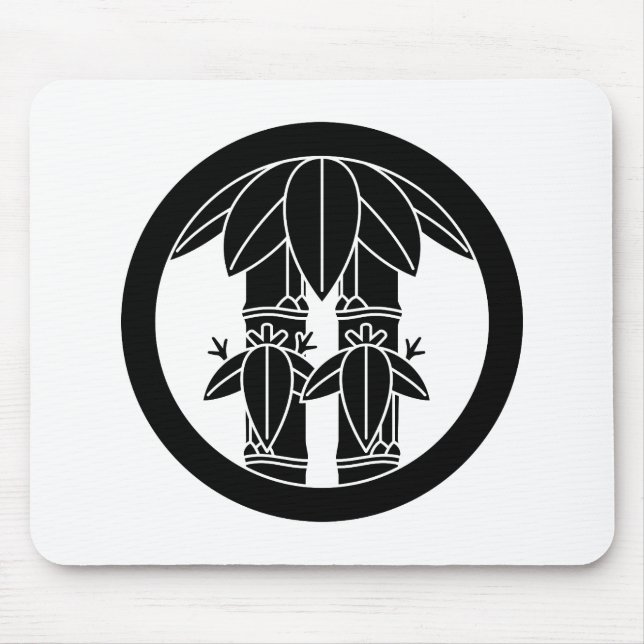 Mousepad Dois bambu com folhas de bambu em círculo (Frente)