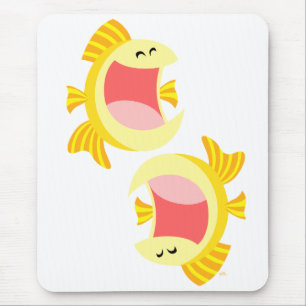 Mousepad Dois Bocas de Peixe de Cartoon