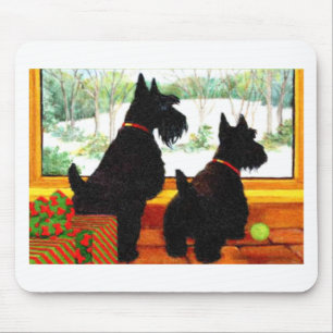 Mousepad Dois cães de Scotty no Natal