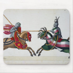 Mousepad Dois cavaleiros em um competiam, placa 'de uma