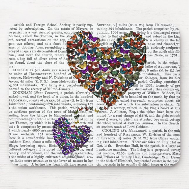 Mousepad Dois Corações de Borboleta (Frente)