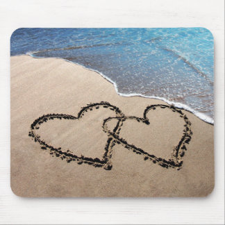 Mousepad Dois Corações No Bloco De Bocal De Areia