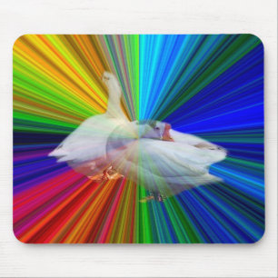 Mousepad dois gansos brancos em um fundo muito sofisticado