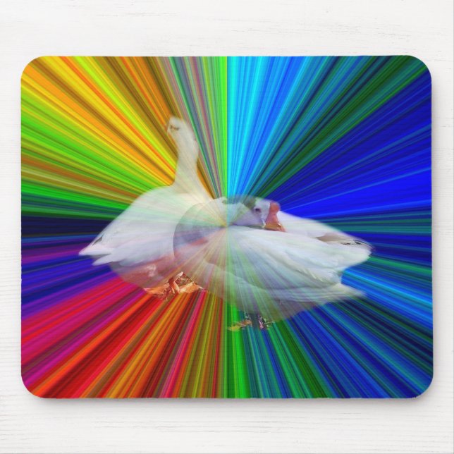 Mousepad dois gansos brancos em um fundo muito sofisticado (Frente)