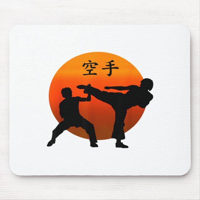 Mousepad Dois Lutadores de Karate Com Sol Nascente e Karate (Frente)