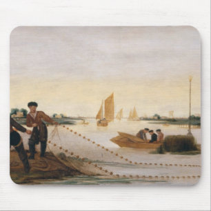 Mousepad Dois pescadores que puxam em suas redes