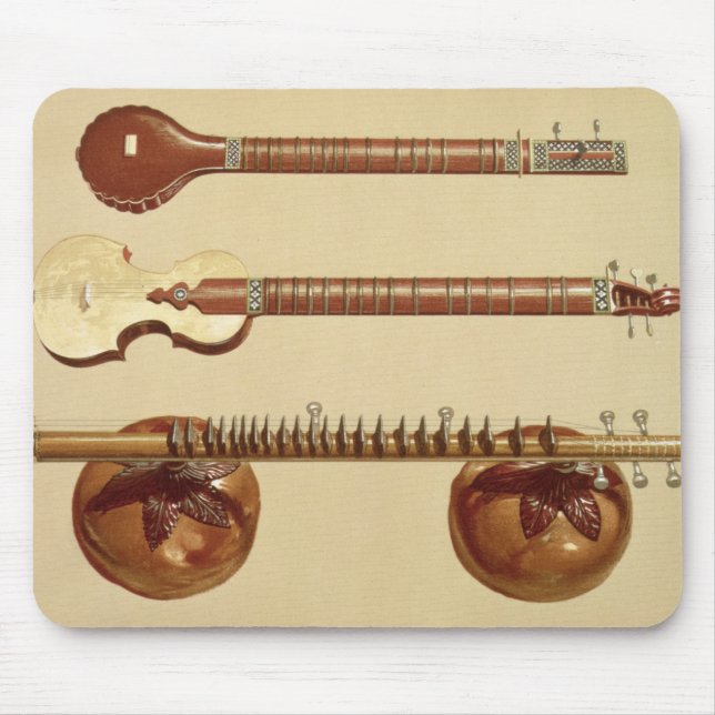 Mousepad Dois sitars e um vina do rudra, indiano, 'do (Frente)