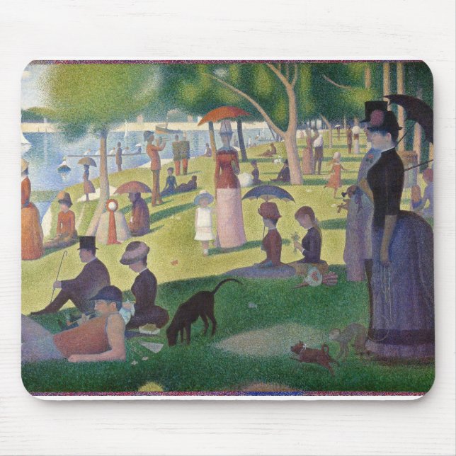 Mousepad Domingo na pintura de La Grande Jatte Seurat (Frente)
