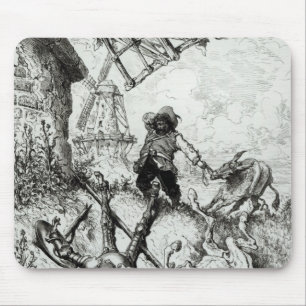Mousepad Don Quixote e os moinhos de vento