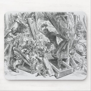 Mousepad Don Quixote que luta os fantoches