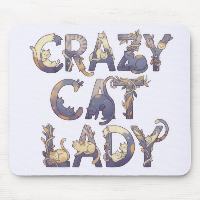 Mousepad Dona dos Gatos Malucos (Frente)