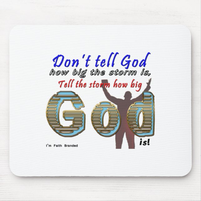 Mousepad Dont Tell God How Big Your Is  (Frente)