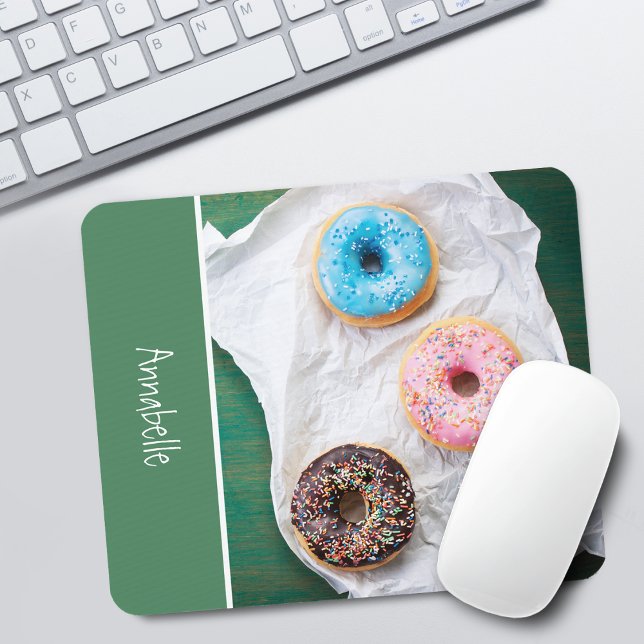 Mousepad Donuts Fofos Personalizados Escola (Cute Colorful Donuts Personalized Mouse Pad)