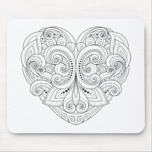 Mousepad Doodle abstrato do coração