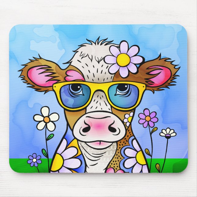 Mousepad Doodle Cow Portrait (Frente)