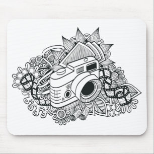 Mousepad Doodle da câmera do hipster