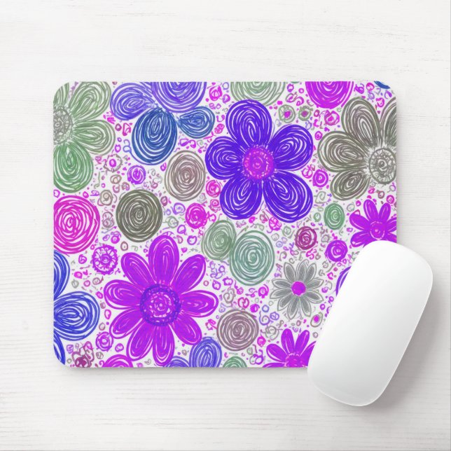 Mousepad Doodle Daisy Pattern (Com mouse)