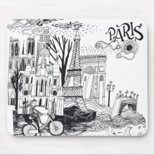 Mousepad Doodle de Paris France