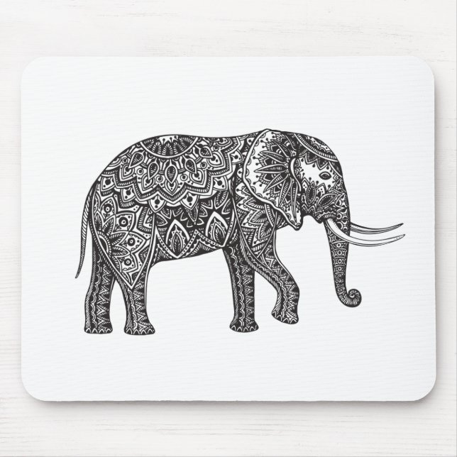 Mousepad Doodle do elefante da fantasia (Frente)