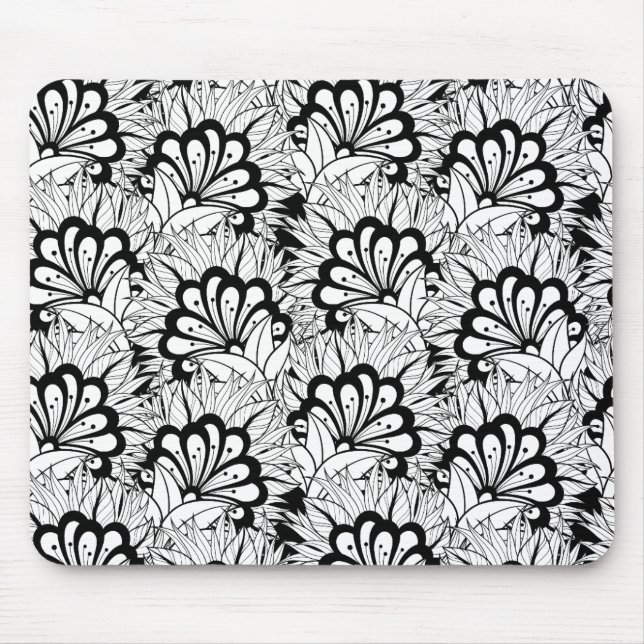 Mousepad Doodle do teste padrão de flor (Frente)