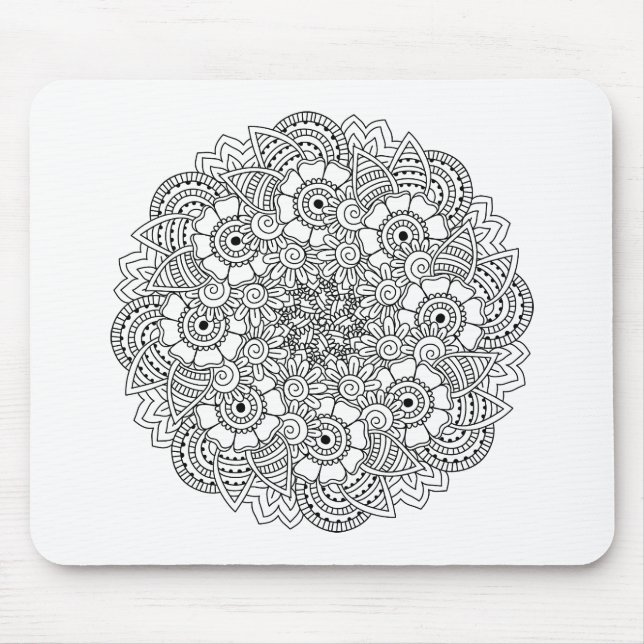 Mousepad Doodle redondo do design (Frente)