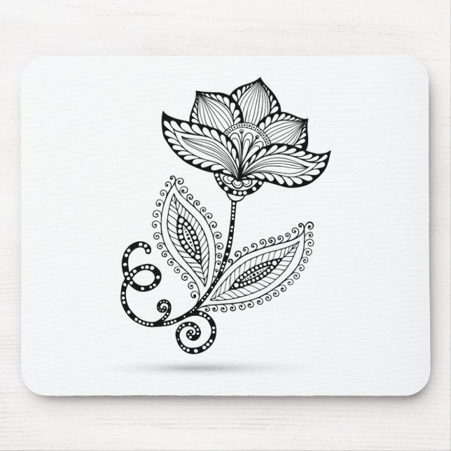 Mousepad Doodles de Paisley Mehndi do Henna (Frente)