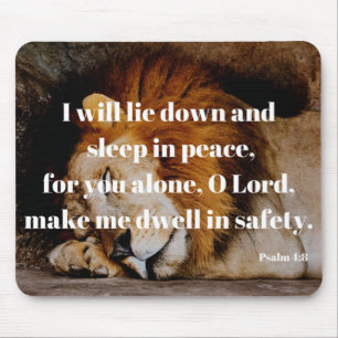 Mousepad Dormir Na Bíblia De Paz Verso Salm 4:8