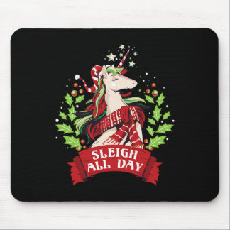 Mousepad Dormir O Dia Todo Papais noeis Bonitos Unicórnio