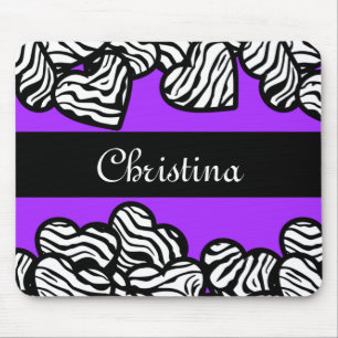 Mousepad dos corações da zebra
