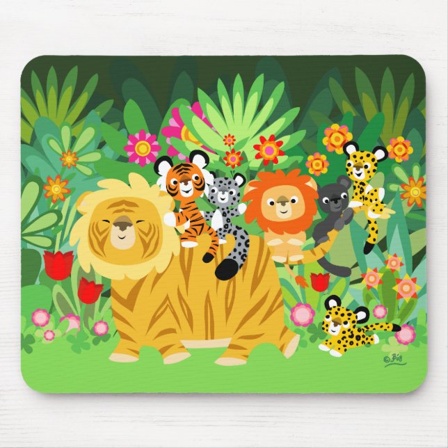 Mousepad dos desenhos animados Liger e dos amigos (Frente)