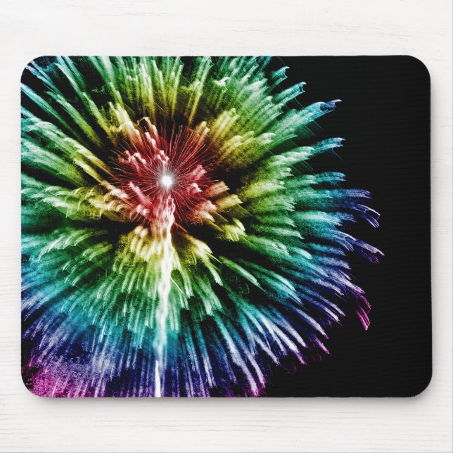 Mousepad dos fogos-de-artifício do arco-íris (Frente)