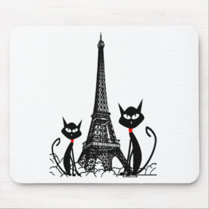 mousepad dos gatos da torre Eiffel