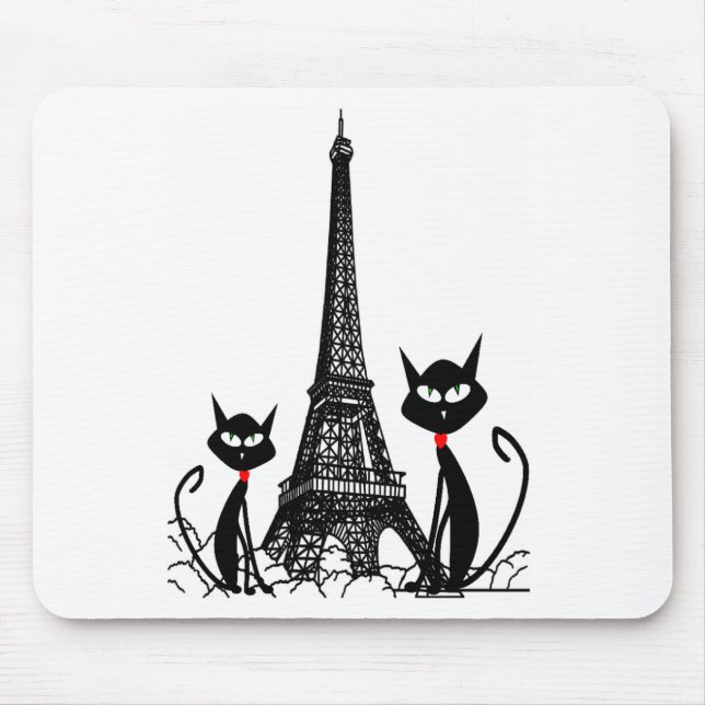 mousepad dos gatos da torre Eiffel (Frente)