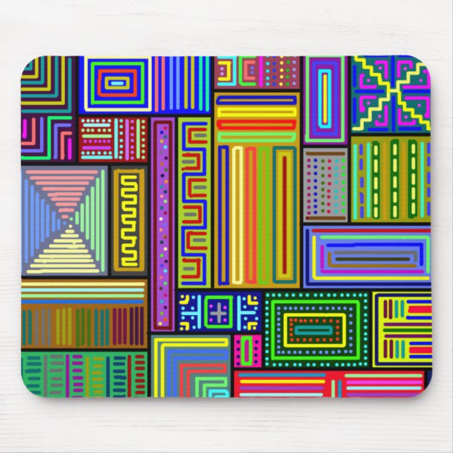 Mousepad dos quadrados e dos retângulos colorido (Frente)