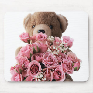 mousepad dos rosas do urso