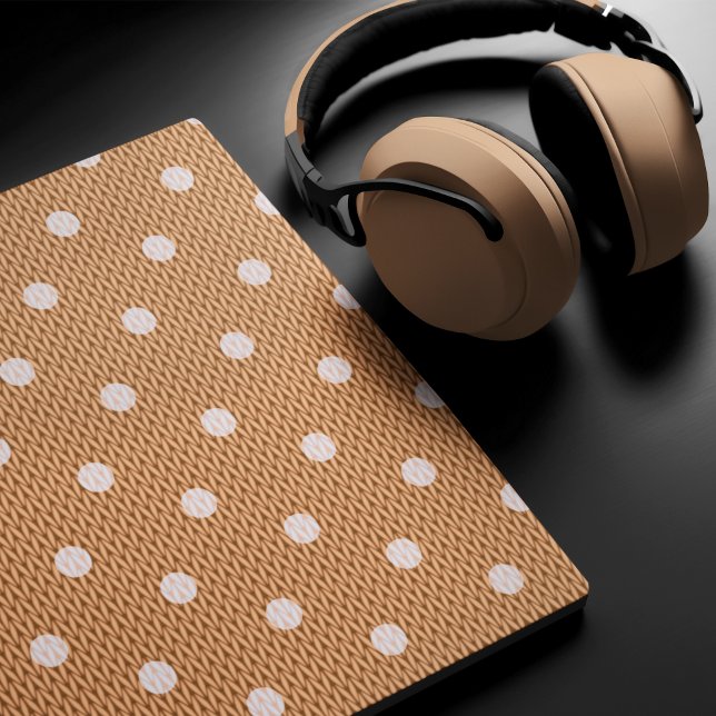 Mousepad Dotty Delight Orange (A Dotty Delight Orange Mouse Pad is on the desk. )